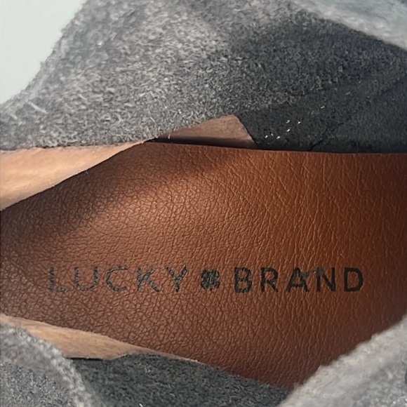 Lucky Brand - Grey Metallic Lahela Suede Booties Women's Size 7.5M - Picture 6 of 8